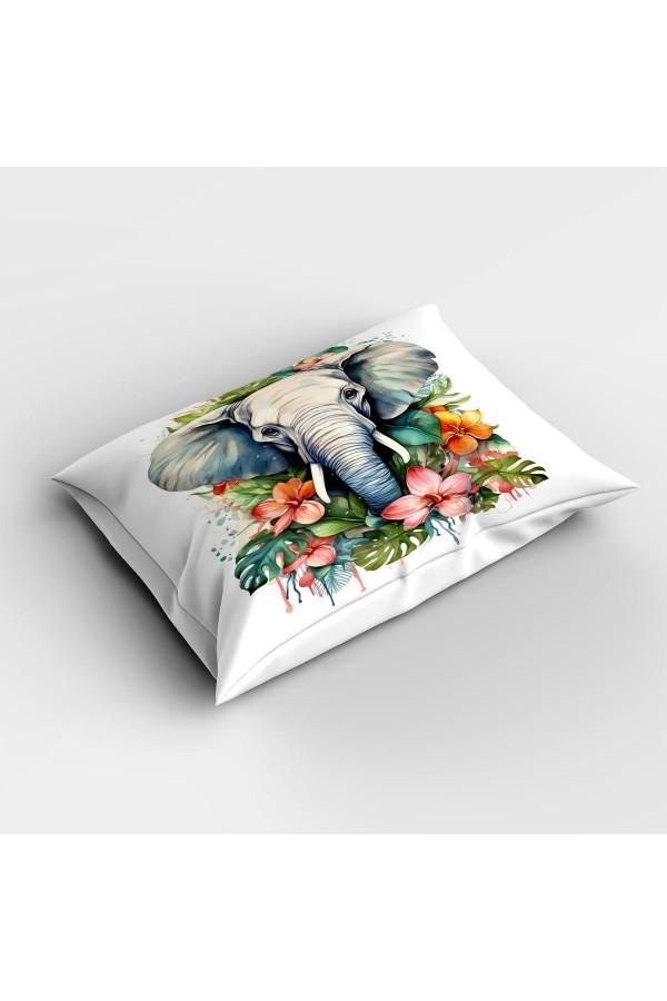 Renkli Filler Desenli Çift Kişilik Mikrofiber Kapitone Yorgan Yastık Kılıflı Uyku Seti