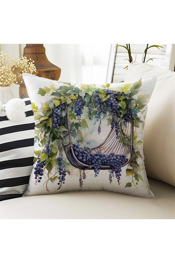 4 lü Set Kırlent Kılıfı Üzüm Salkımlı Desenli Dijital Baskılı Hediyelik 4 lü Set Kırlent Kılıfı Üzüm Salkımlı Desenli Dijital Baskılı Hediyelik