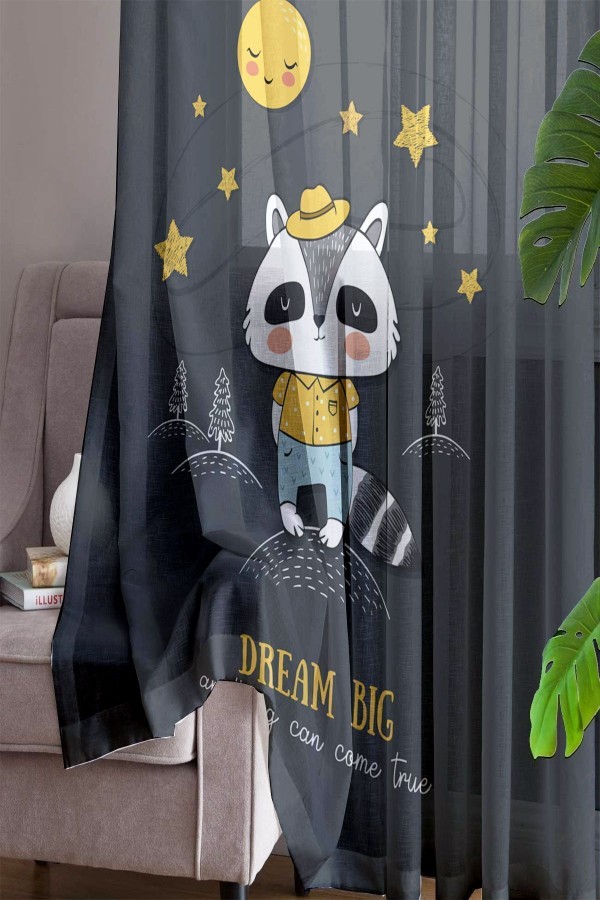 Minik Tilki Desenli Dekoratif Çocuk Bebek Odası Tek Kanat Tül Perde Minik Tilki Desenli Dekoratif Çocuk Bebek Odası Tek Kanat Tül Perde