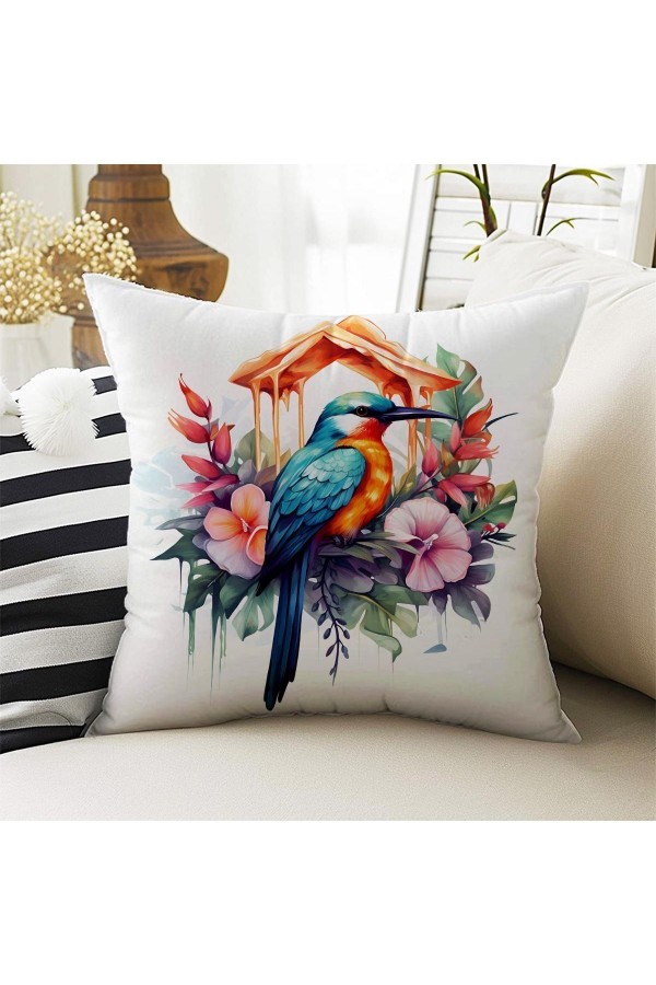 4 lü Set Kırlent Kılıfı Renkli Kuşlar Desenli Dijital Baskılı 4 lü Set Kırlent Kılıfı Renkli Kuşlar Desenli Dijital Baskılı