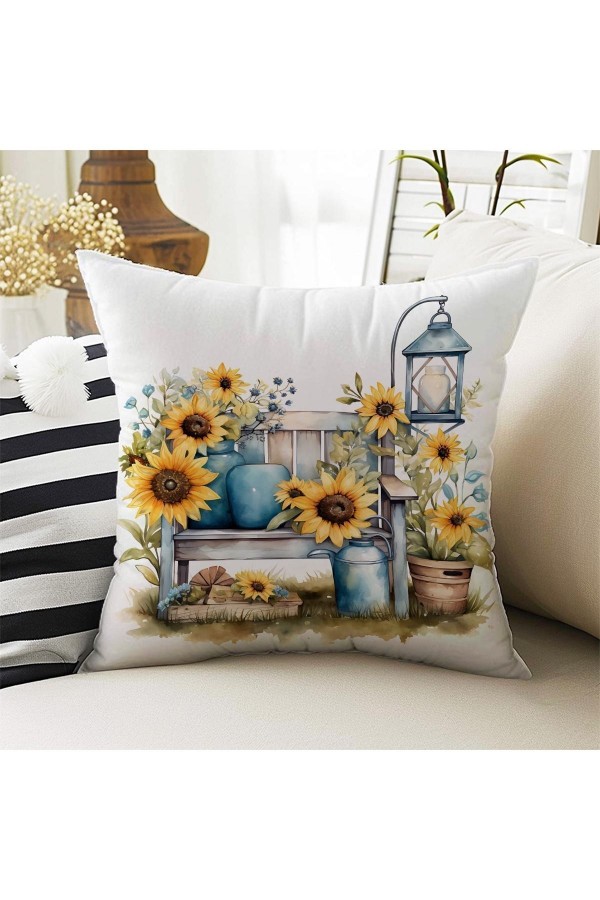 4 lü Set Kırlent Kılıfı Ay Çiçeği Desenli Dijital Baskılı Hediyelik 4 lü Set Kırlent Kılıfı Ay Çiçeği Desenli Dijital Baskılı Hediyelik