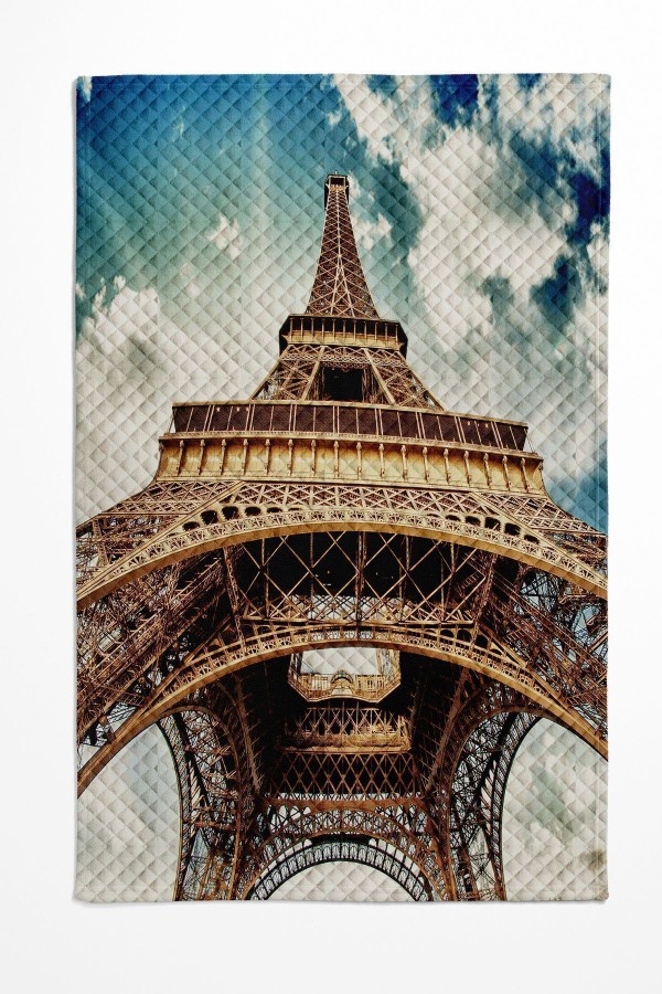 Eyfel Kulesi Paris Desenli Baskılı Dekoratif Yatak Örtüsü Çift Kişilik Yastıklı Pike Takımı Eyfel Kulesi Paris Desenli Baskılı Dekoratif Yatak Örtüsü Çift Kişilik Yastıklı Pike Takımı