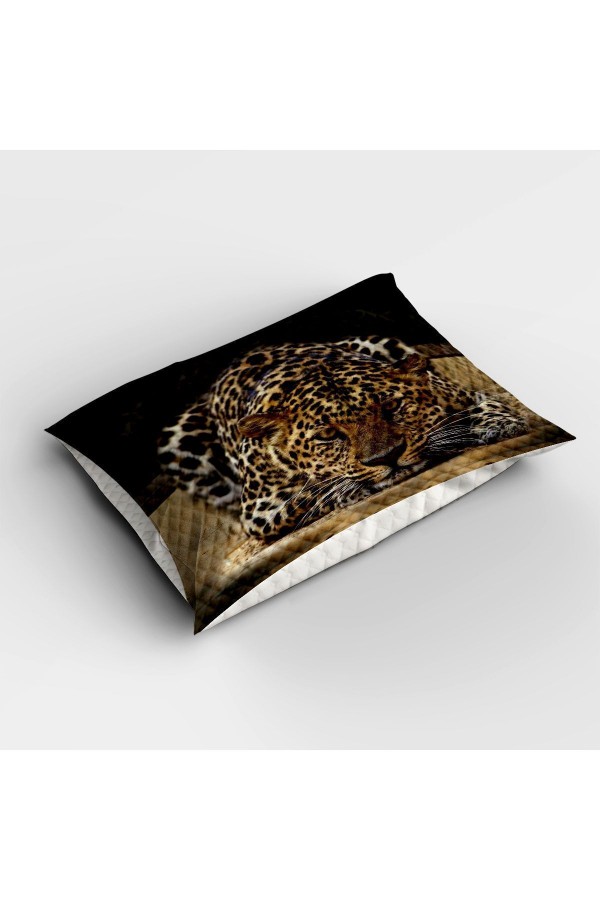 Leopar Desenli Baskılı Dekoratif Yatak Örtüsü Çift Kişilik Yastıklı Pike Takımı Leopar Desenli Baskılı Dekoratif Yatak Örtüsü Çift Kişilik Yastıklı Pike Takımı