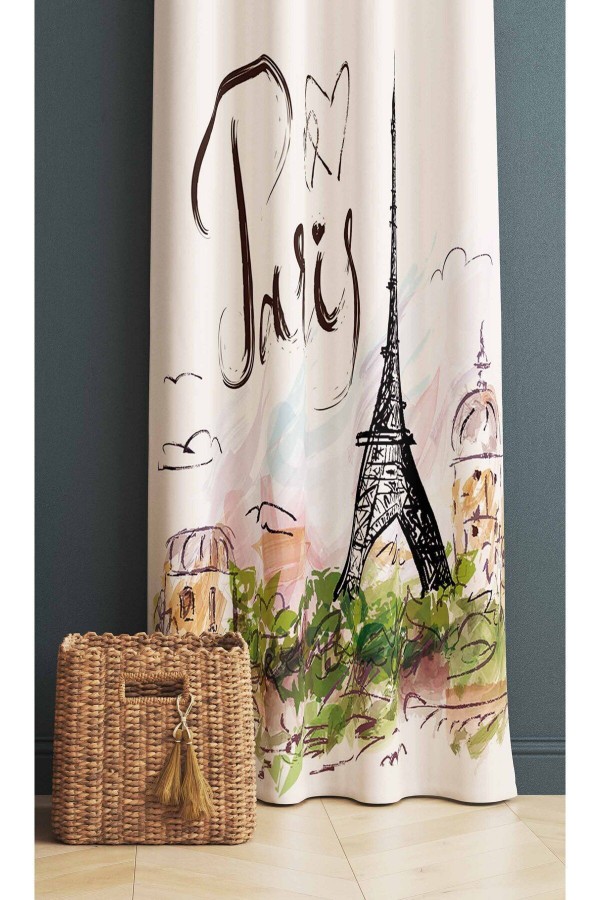 Paris Eyfel Kulesi Desenli Dijital Baskı Dekoratif Yatak Odası Salon Mutfak Fon Perdesi Paris Eyfel Kulesi Desenli Dijital Baskı Dekoratif Yatak Odası Salon Mutfak Fon Perdesi