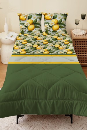 Yeşil Yapraklı Limonlu Desen Çift Kişilik Mikrofiber Kapitone Yorgan Yastık Kılıflı Uyku Seti Yeşil Yapraklı Limonlu Desen Çift Kişilik Mikrofiber Kapitone Yorgan Yastık Kılıflı Uyku Seti