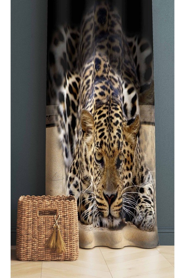 Leopar Desenli Dijital Baskı Dekoratif Yatak Odası Salon Mutfak Fon Perdesi Leopar Desenli Dijital Baskı Dekoratif Yatak Odası Salon Mutfak Fon Perdesi
