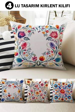 4 lü Set Kırlent Kılıfı Osmanlı Çiçekli Desenli Dijital Baskılı Hediyelik 4 lü Set Kırlent Kılıfı Osmanlı Çiçekli Desenli Dijital Baskılı Hediyelik