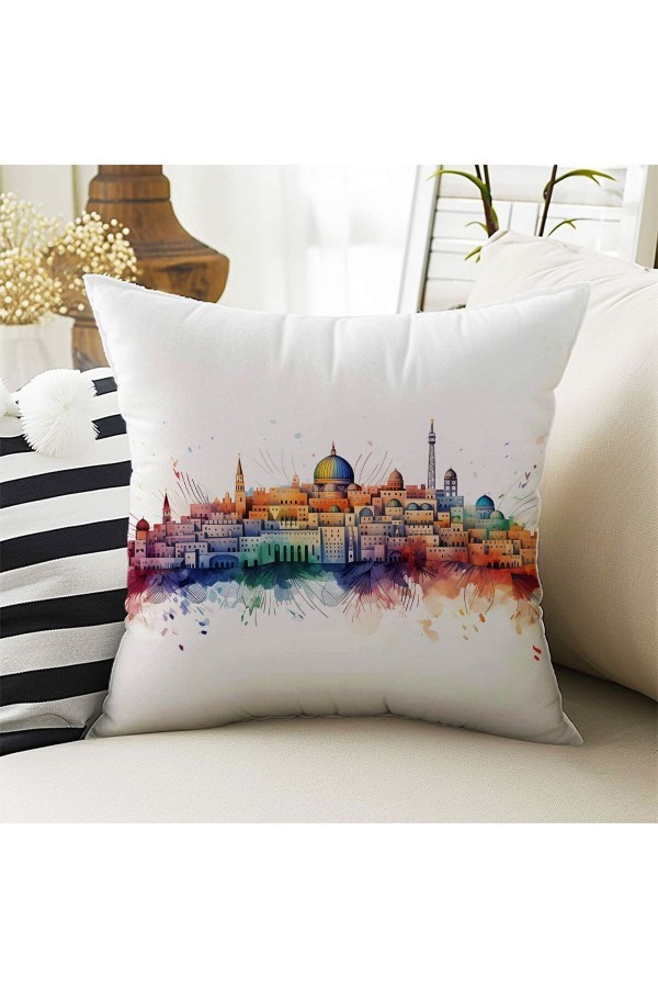 4 lü Set Kırlent Kılıfı Renkli Şehirler Desenli Dijital Baskılı Hediyelik 4 lü Set Kırlent Kılıfı Renkli Şehirler Desenli Dijital Baskılı Hediyelik