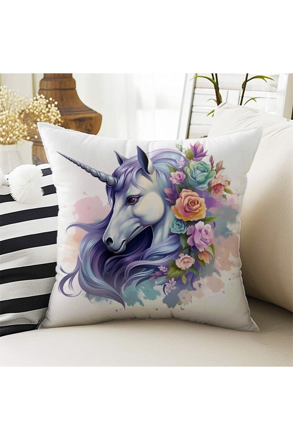4 lü Set Kırlent Kılıfı Unicorn Atlı Desenli Dijital Baskılı Hediyelik 4 lü Set Kırlent Kılıfı Unicorn Atlı Desenli Dijital Baskılı Hediyelik