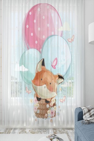 Balonlu Tilki Desenli Dekoratif Çocuk Bebek Odası Tek Kanat Tül Perde Balonlu Tilki Desenli Dekoratif Çocuk Bebek Odası Tek Kanat Tül Perde