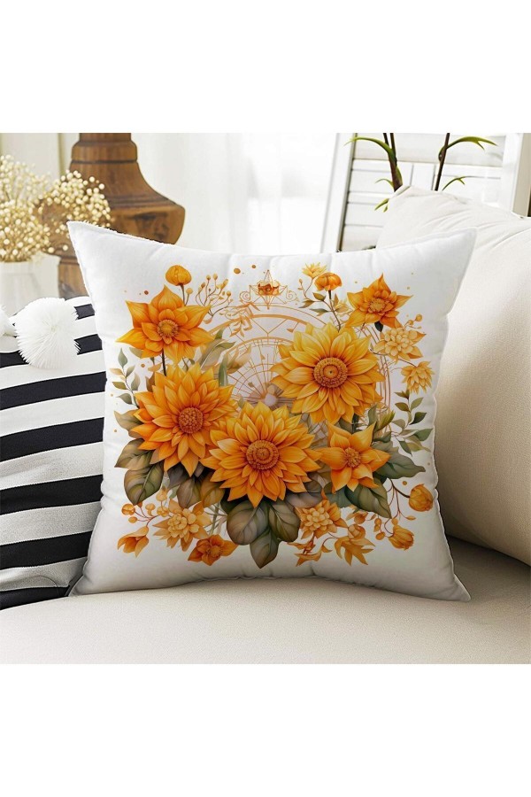 4 lü Set Kırlent Kılıfı Sarı Çiçekler Desenli Dijital Baskılı Hediyelik 4 lü Set Kırlent Kılıfı Sarı Çiçekler Desenli Dijital Baskılı Hediyelik
