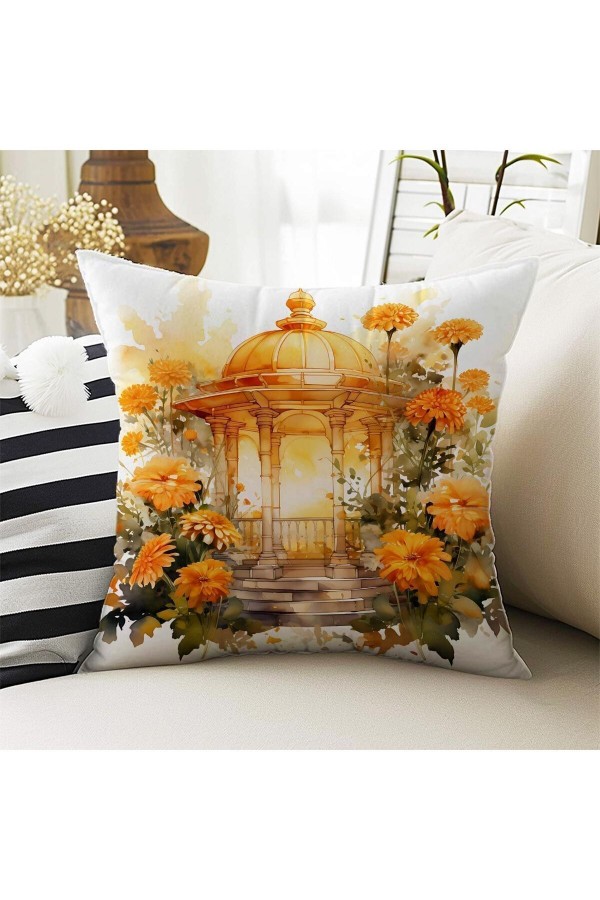 4 lü Set Kırlent Kılıfı Sarı Çiçekler Desenli Dijital Baskılı Hediyelik 4 lü Set Kırlent Kılıfı Sarı Çiçekler Desenli Dijital Baskılı Hediyelik