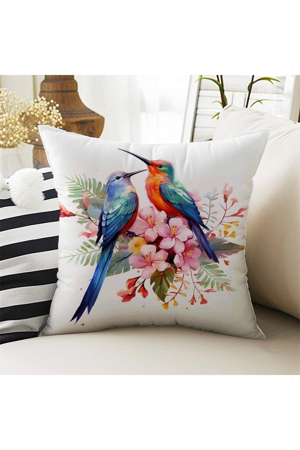 4 lü Set Kırlent Kılıfı Renkli Kuşlar Desenli Dijital Baskılı 4 lü Set Kırlent Kılıfı Renkli Kuşlar Desenli Dijital Baskılı
