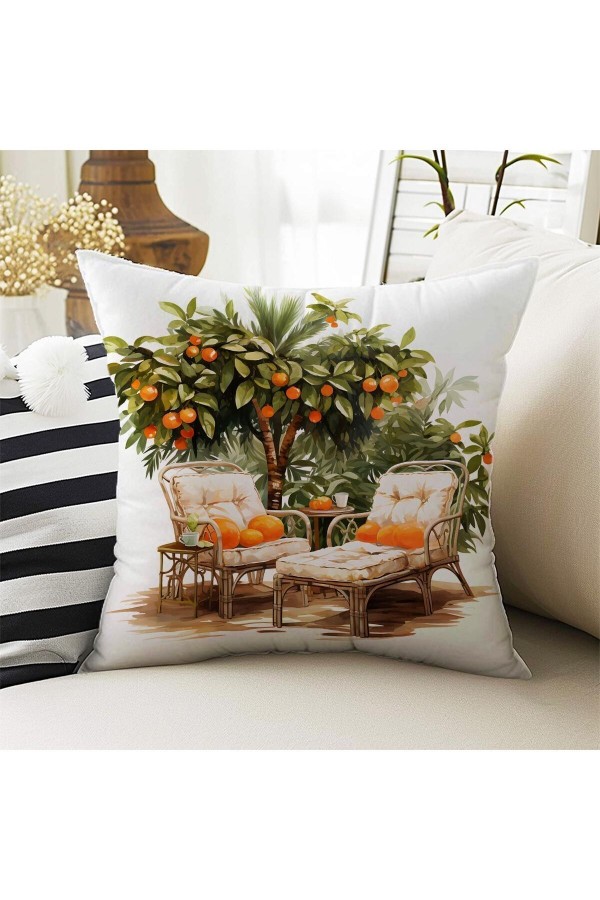 4 lü Set Kırlent Kılıfı Portakal Bahçesi Desenli Dijital Baskılı Hediyelik 4 lü Set Kırlent Kılıfı Portakal Bahçesi Desenli Dijital Baskılı Hediyelik