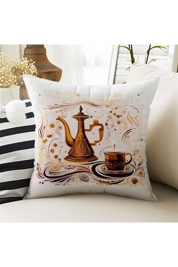 4 lü Set Kırlent Kılıfı Vintage Kahve Cezve Desenli Dijital Baskılı Hediyelik 4 lü Set Kırlent Kılıfı Vintage Kahve Cezve Desenli Dijital Baskılı Hediyelik