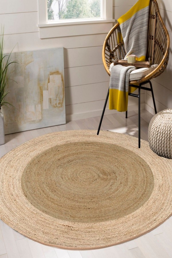 Kahve Bolero Örme Jüt Örgü Halı Hasır Kilim