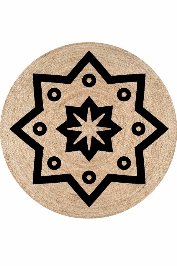 Else Otantik Yıldızlı Bolero Örme Jüt Örgü Halı Hasır Kilim