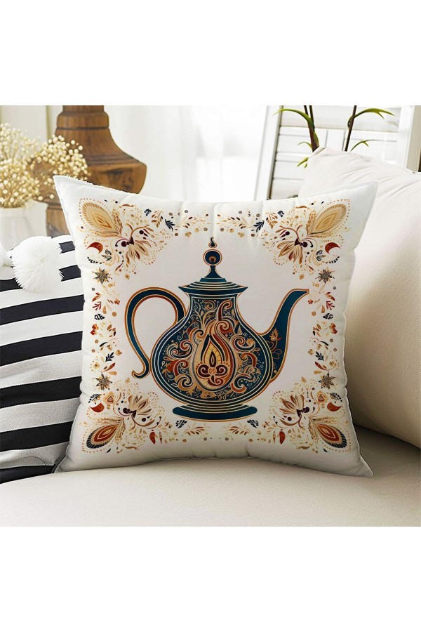 Çay Tema Desenli Çift Taraflı Dijital Baskılı Kırlent Kılıfı Ds01 Çay Tema Desenli Çift Taraflı Dijital Baskılı Kırlent Kılıfı Ds01