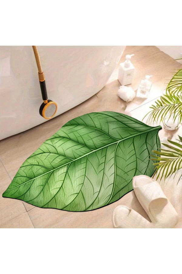 Else Yeşil Yaprak Su Emici Duş Önü Banyo Paspası Klozet Tek Parça Banyo Halısı Else Yeşil Yaprak Su Emici Duş Önü Banyo Paspası Klozet Tek Parça Banyo Halısı