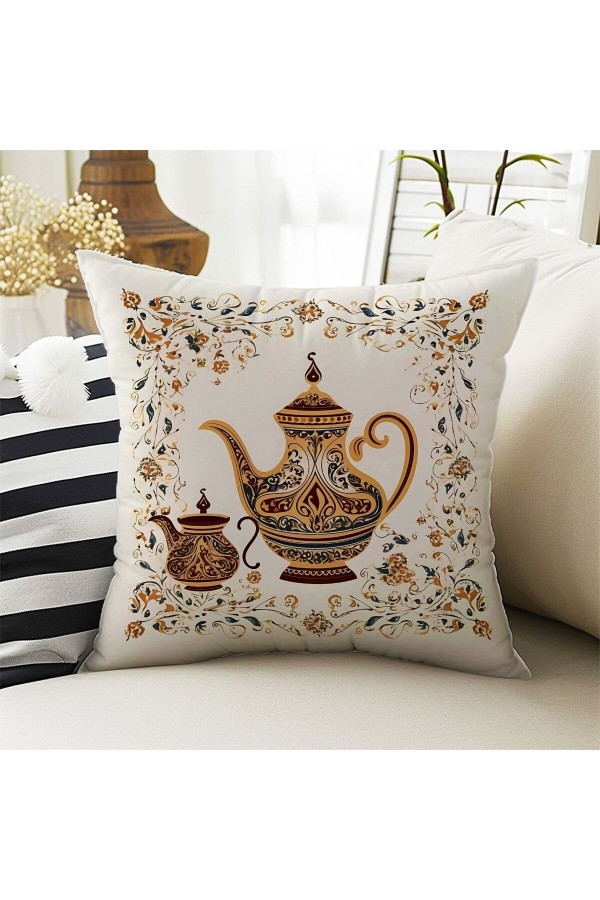 Çay Tema Desenli Çift Taraflı Dijital Baskılı Kırlent Kılıfı Ds01 Çay Tema Desenli Çift Taraflı Dijital Baskılı Kırlent Kılıfı Ds01