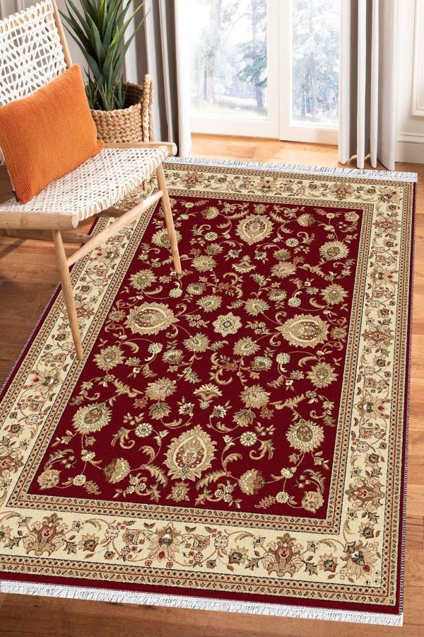 Bambu Serisi Vintage Yıkanabilir Kaymaz Taban Modern Salon Halısı Klasik Kilim No:38