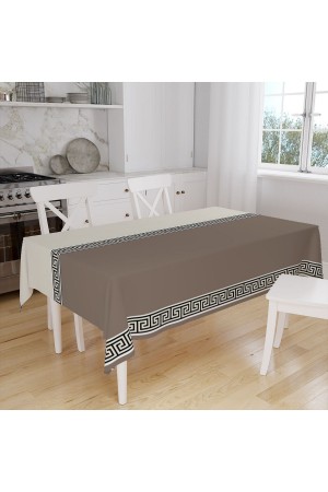 Kahve Renkli Kuşlar Desenli Dijital Baskılı Leke Tutmaz Dertsiz Kumaş Masa Örtüsü Sofra Bezi