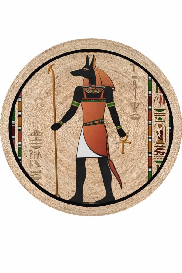 Mısır Firavun Otantik Bolero Örme Jüt Örgü Halı Hasır Kilim