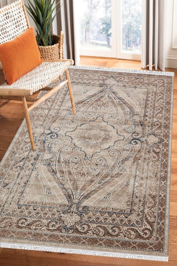 Else Bambu Serisi Vintage Yıkanabilir Kaymaz Taban Modern Salon Halısı Klasik Kilim No:9 Else Bambu Serisi Vintage Yıkanabilir Kaymaz Taban Modern Salon Halısı Klasik Kilim No:9
