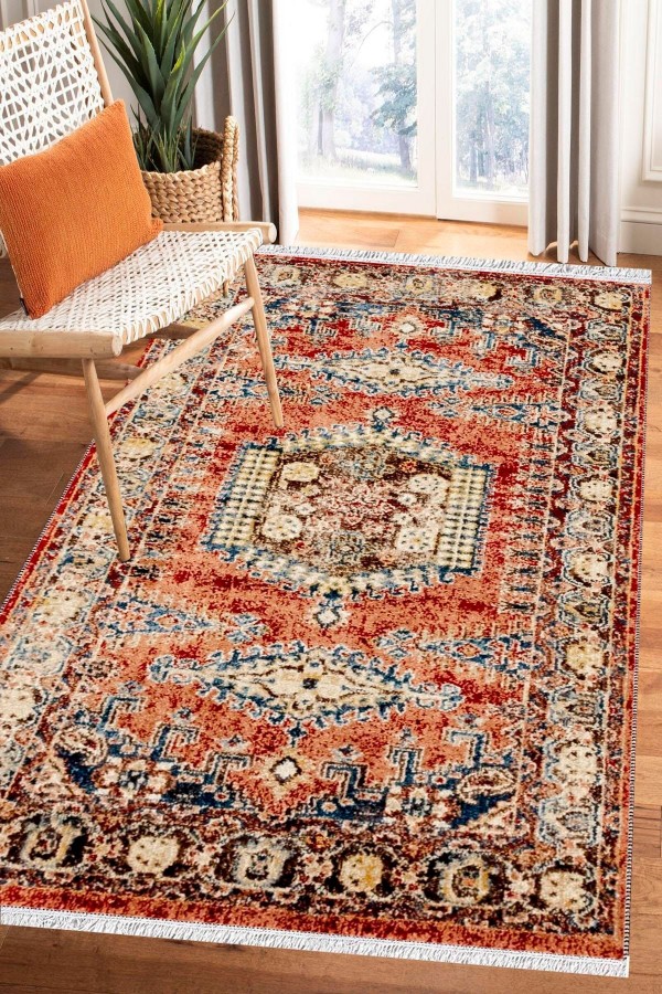 Bambu Serisi Vintage Yıkanabilir Kaymaz Taban Modern Salon Halısı Klasik Kilim Bambu Serisi Vintage Yıkanabilir Kaymaz Taban Modern Salon Halısı Klasik Kilim