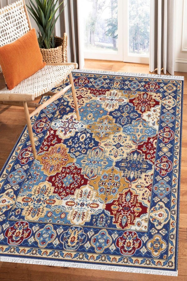 Bambu Serisi Vintage Yıkanabilir Kaymaz Taban Modern Salon Halısı Klasik Kilim Bambu Serisi Vintage Yıkanabilir Kaymaz Taban Modern Salon Halısı Klasik Kilim