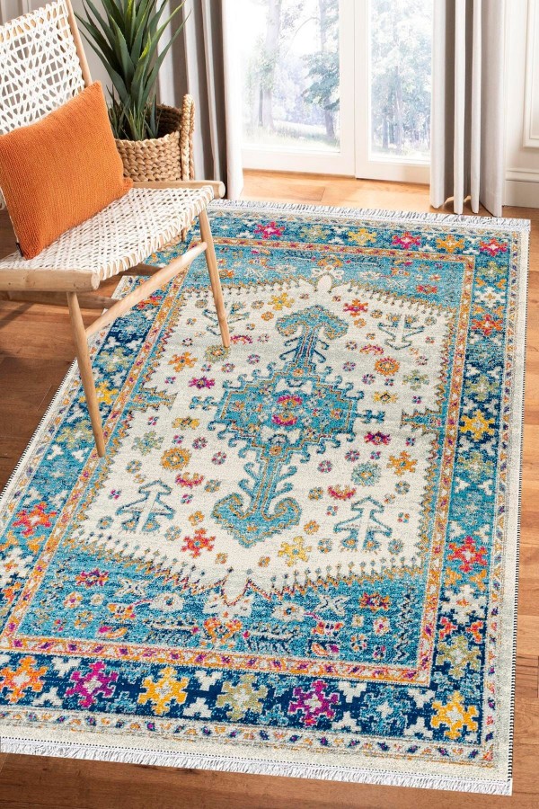 Bambu Serisi Vintage Yıkanabilir Kaymaz Taban Modern Salon Halısı Klasik Kilim No:21 Bambu Serisi Vintage Yıkanabilir Kaymaz Taban Modern Salon Halısı Klasik Kilim No:21