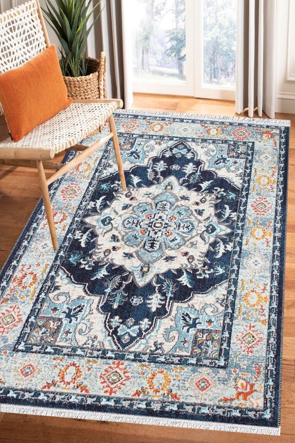Else Bambu Serisi Vintage Yıkanabilir Kaymaz Taban Modern Salon Halısı Klasik Kilim No:8 Else Bambu Serisi Vintage Yıkanabilir Kaymaz Taban Modern Salon Halısı Klasik Kilim No:8