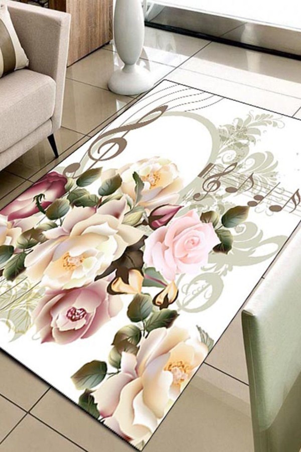 Else Hali Müzik Çiçekler 3D Modern Dekoratif 3D Salon Halilari Else Hali Müzik Çiçekler 3D Modern Dekoratif 3D Salon Halilari