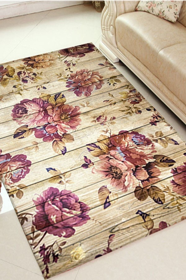 Else Hali Vintage Tahtali Çiçekler 3D Baskili Modern Halilar Else Hali Vintage Tahtali Çiçekler 3D Baskili Modern Halilar
