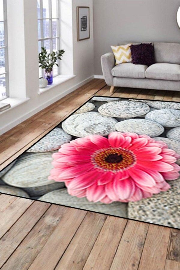 Else Hali Pembe Çiçekli Dekoratif Modern 3D Salon Halilari Else Hali Pembe Çiçekli Dekoratif Modern 3D Salon Halilari