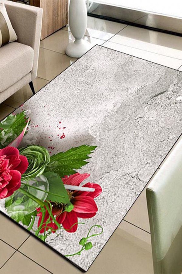 Else Hali Güller Gri 3D Modern Dekoratif Salon Halilari Else Hali Güller Gri 3D Modern Dekoratif Salon Halilari