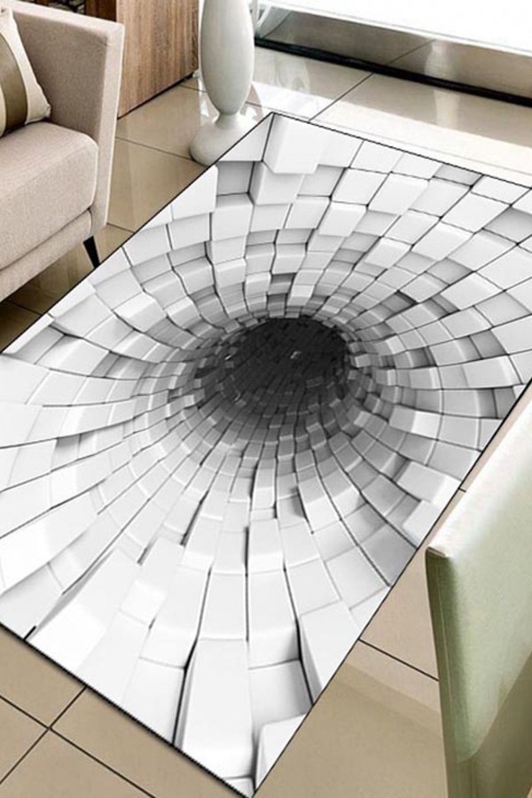 Else Hali Siyah Beyaz 3D Modern Dekoratif 3D Salon Halilari Else Hali Siyah Beyaz 3D Modern Dekoratif 3D Salon Halilari