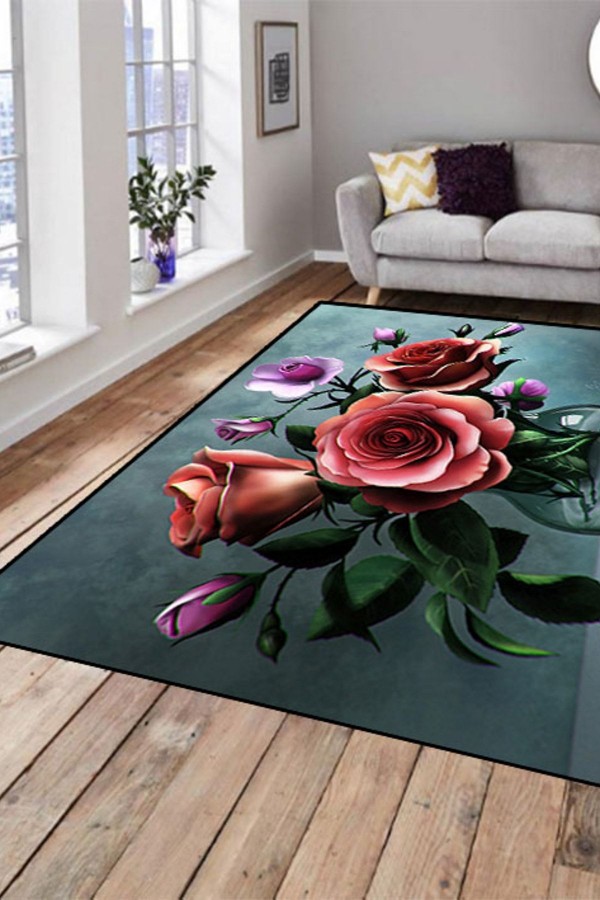 Else Hali 3 Boyutlu Vazo Güller Dekoratif 3D Salon Halilari Else Hali 3 Boyutlu Vazo Güller Dekoratif 3D Salon Halilari