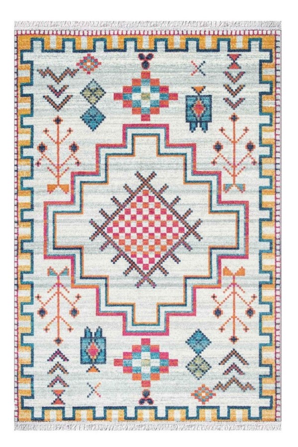 Anadolu Otantik Desenli Yıkanabilir Kaymaz Pamuk Taban Dekoratif Kilim Halı Anadolu Otantik Desenli Yıkanabilir Kaymaz Pamuk Taban Dekoratif Kilim Halı