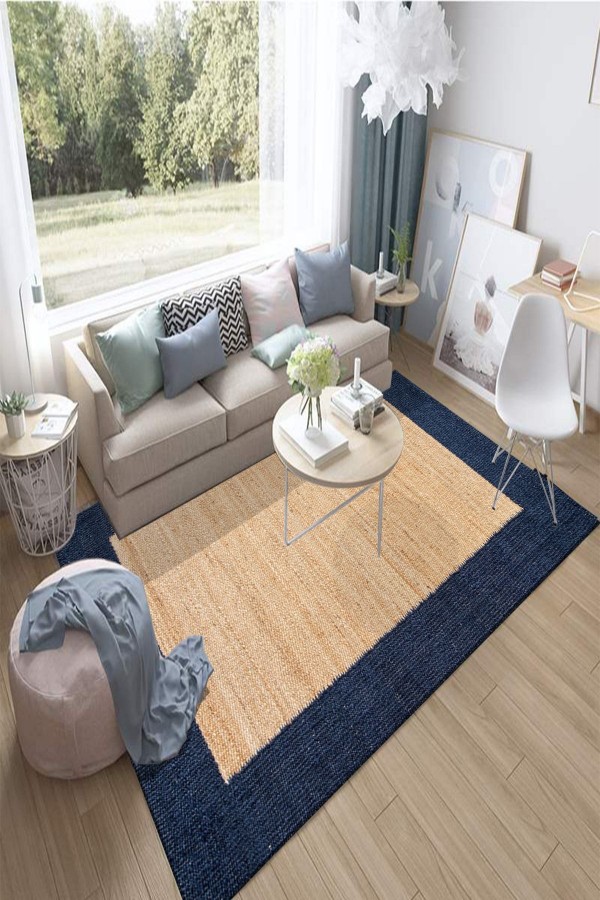 Else Lacivert Bordürlü Kahverengi Kaymaz 3d Desenli Baskılı Salon Halısı Else Lacivert Bordürlü Kahverengi Kaymaz 3d Desenli Baskılı Salon Halısı