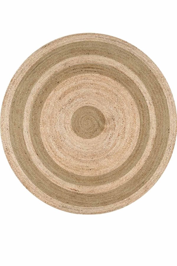 Kahverengi Çizgili Bolero Örme Jüt Örgü Hasır Kilim