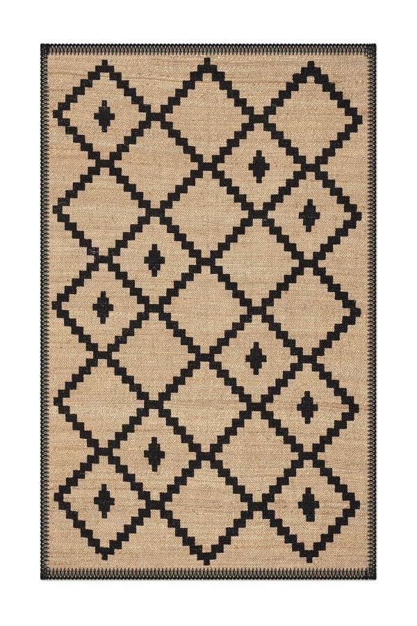 Else Morocco Vintage Sisal Hasır Jüt Desenli Yıkanabilir Dekoratif Kilim Mr-1