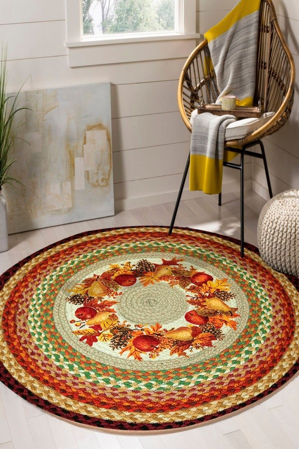 Else Meyveler Mutfak Bolero Örme Jüt Örgü Halı Hasır Kilim