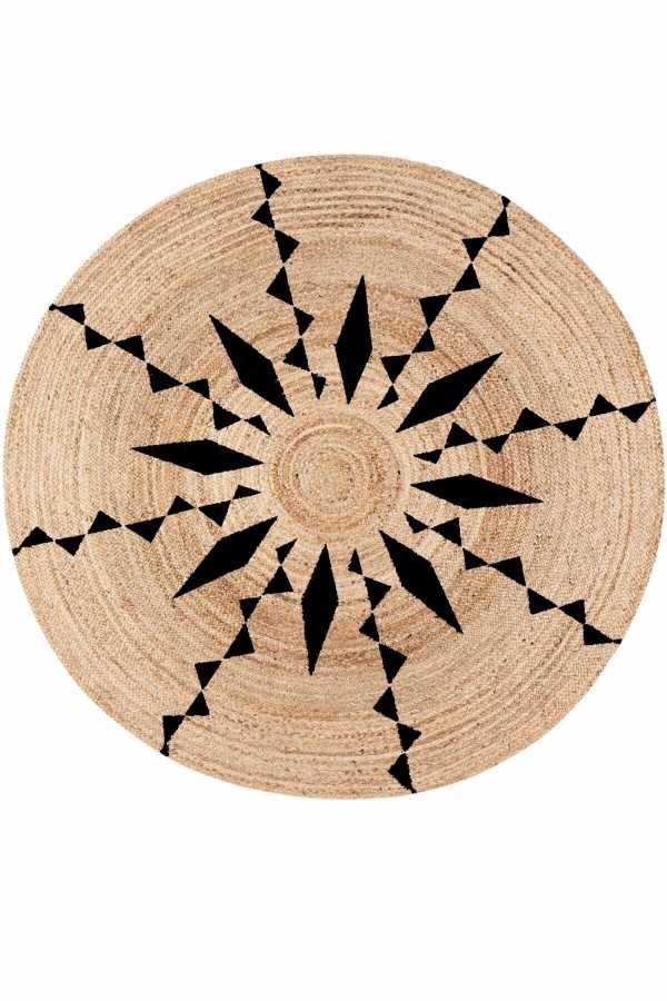 Else Mandala Yoga Bolero Örme Jüt Örgü Halı Hasır Kilim