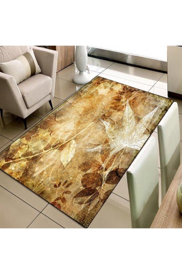 Sarı Yapraklar 3d Modern Dekoratif Salon Mutfak Halısı 80x150 Sarı Yapraklar 3d Modern Dekoratif Salon Mutfak Halısı 80x150
