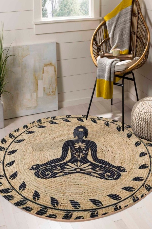 Yoga Mediyasyon Bolero Örme Jüt Örgü Halı Hasır Kilim