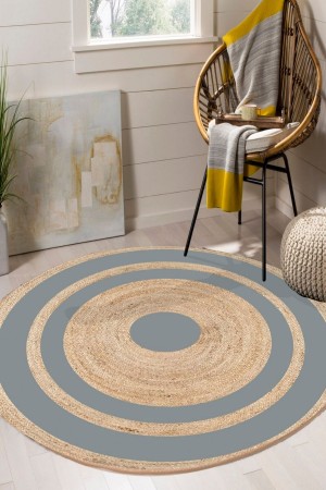 Gri Çizgili Bolero Örme Jüt Örgü Halı Hasır Kilim Gri Çizgili Bolero Örme Jüt Örgü Halı Hasır Kilim