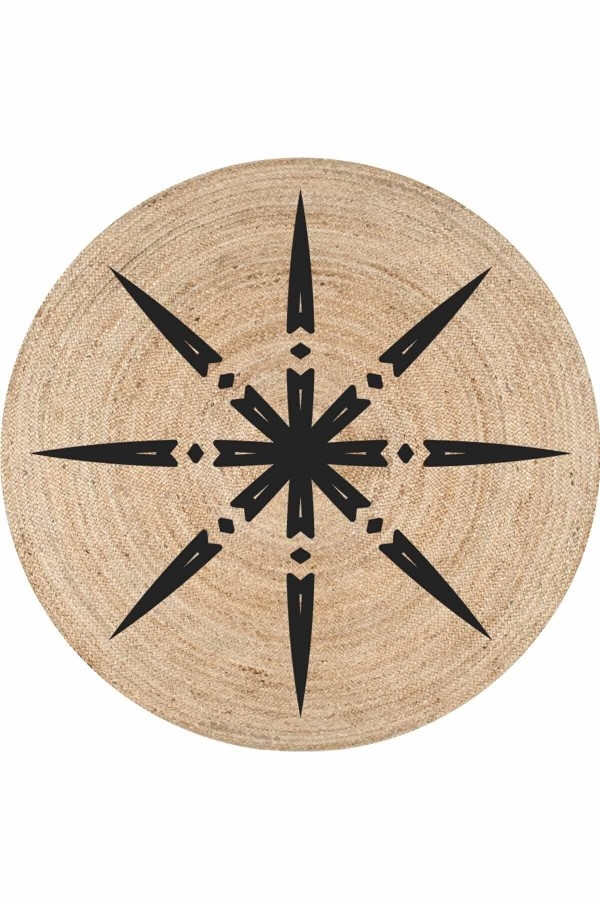Etnik Mandala Bolero Örme Jüt Örgü Halı Hasır Kilim 02