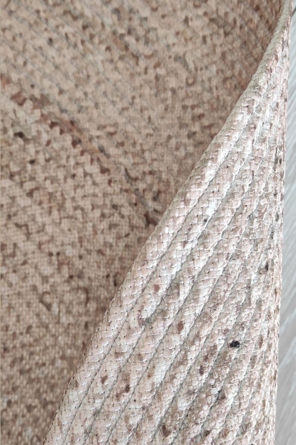 Gri Çizgili Bolero Örme Jüt Örgü Halı Hasır Kilim