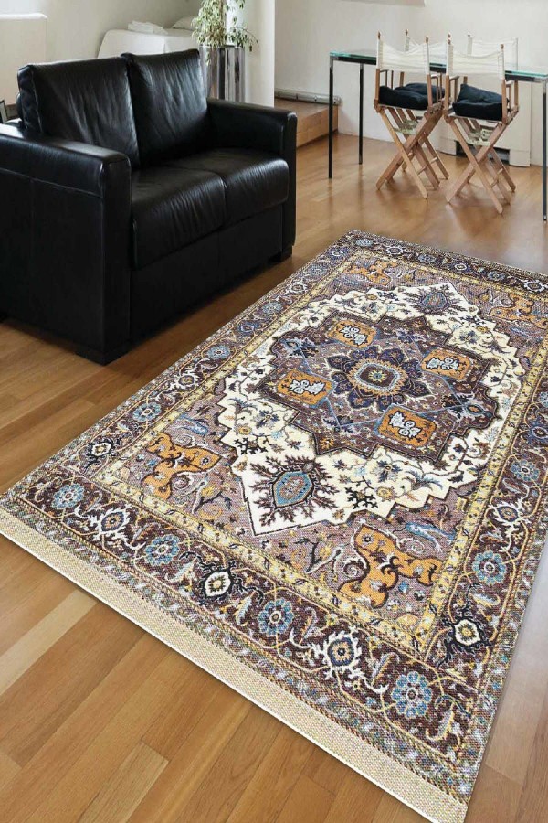Else Otantik Şark Klasik Dekoratif Saçaklı Ince Kilim Halı